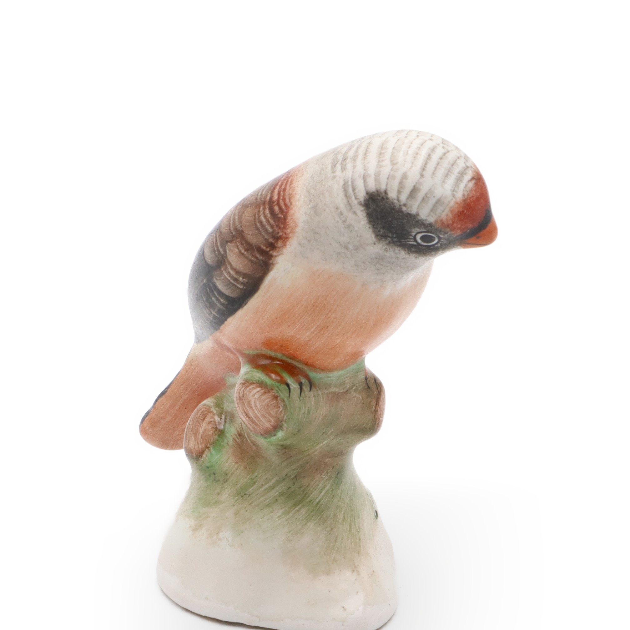 Grey Bird Hand Painted Porcelain Figure, Bird Art Collectible, Pet Figurine, Hungarian Art, Vintage Ceramic Sculpture